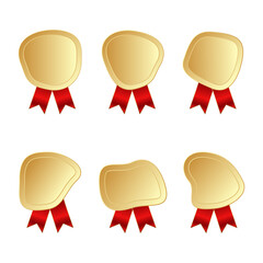 Best selling label, gold badge and golden laurel wreath for labeling. For premium quality products and use on your product labels. Vector illustration.