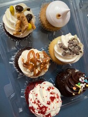 gourmet variety of cupcakes