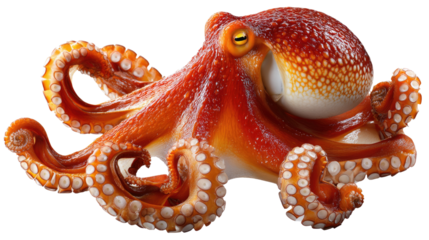 Octopus's Intrigue: An extraordinary, vibrant, and stunning octopus is on display. The captivating form, remarkable tentacles, and mesmerizing eyes offer a captivating view of marine life