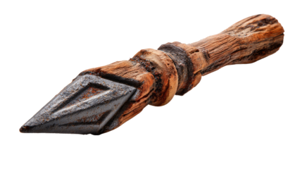 Ancient Spearhead Artifact: A close-up shot presents an ancient spearhead artifact, a symbol of early human ingenuity and survival, offering a glimpse into the past.