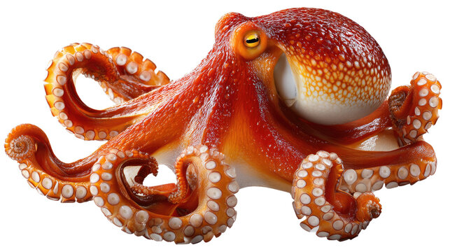 Octopus's Intrigue: An extraordinary, vibrant, and stunning octopus is on display. The captivating form, remarkable tentacles, and mesmerizing eyes offer a captivating view of marine life