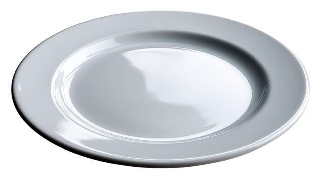 Simple Ceramic Plate: a pristine, clean, and elegant ceramic plate for a culinary display.