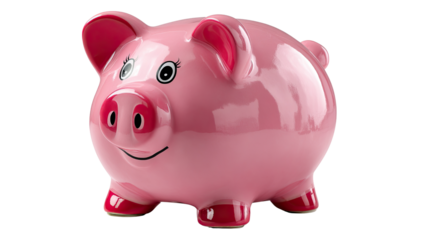 Piggy Bank: A charming ceramic piggy bank, radiating optimism and the promise of future savings. This image evokes concepts of financial security and future planning.