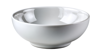 Simple Ceramic Bowl: A clean and elegant, close-up shot of a pristine, empty, ceramic bowl, perfect for showcasing culinary creations or adding a touch of minimalistic beauty to any dining scene.