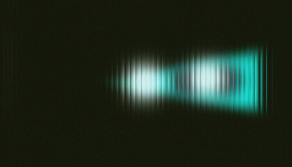 Abstract Cyan Digital Pulse and White Line Glitch on Dark Background. Audio Waveform Concept