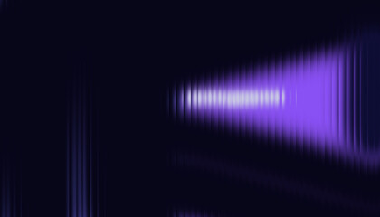 Abstract Purple Data Scan Line on Dark Background. Futuristic Glitch and Digital Stream. Neon Violet Light with Bright Horizontal Stripe and Vertical Texture. Cyber Signal