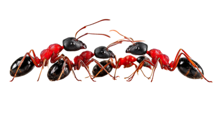 Teamwork in the insect world: A close-up showcases a team of ants working together, an image of collaboration and persistence in the face of shared goals.