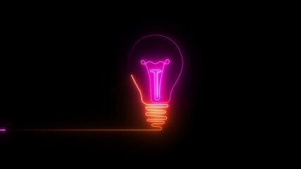 light bulb Electricity icon isolated on black background. motion graphic animation - Powered by Adobe