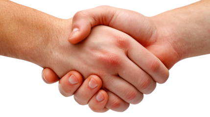 Handshake Harmony: A close-up of two hands clasped in a firm handshake, symbolizing a deal, agreement, and mutual respect. This visual encapsulates the essence of trust and partnership.