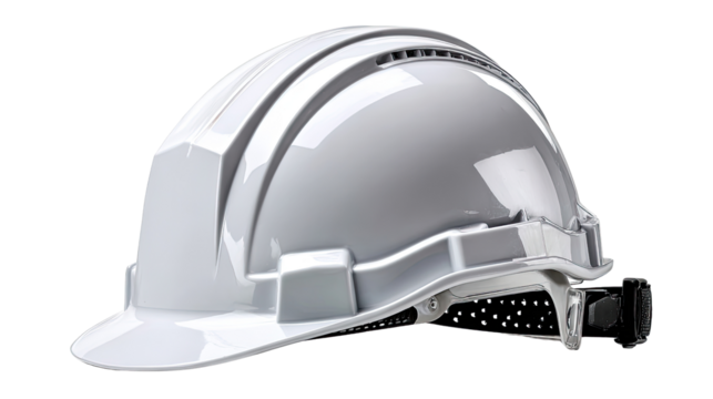Protective Helmet: A sleek and durable safety helmet, essential for construction and industrial environments. It represents a symbol of protection and workplace safety