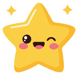 Smiling Cartoon Star Vector Illustration Graphic Icon