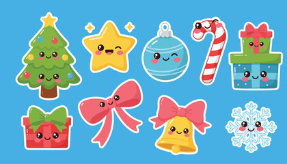Kawaii Christmas Sticker Pack, Cute Festive Decorations