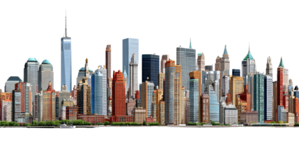 Metropolitan Skyline: A panoramic view of a bustling city skyline featuring an array of towering skyscrapers reaching towards the sky. Capturing the urban dynamism and architectural marvels.