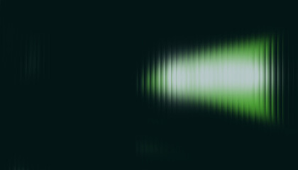Soft Green and White Light Beam on Dark Textured Background. Abstract Horizontal Glare