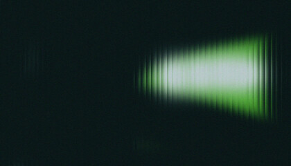 Green Light behind Ribbed Glass with Heavy Film Grain. Cinematic Abstract