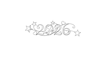 Elegant vintage ornamental flourish with swirling lines and floral elements