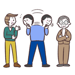 色々な意見を聞く男性のイラスト