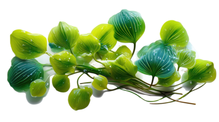 Emerald Oasis: A collection of vibrant green water plant, the image is a perfect illustration of freshness and purity. Showcasing the intricacies of nature.