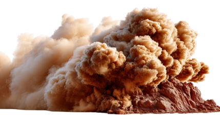 Dust Cloud's Dramatic Display: Witness a colossal cloud of dust erupting in a display of raw power and imposing scale.