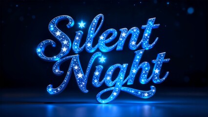Silent Night Glowing Stars Text