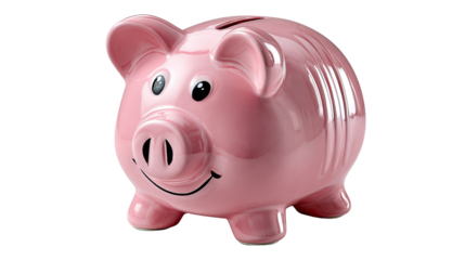 Savings in Pink: A charming pink piggy bank, ready to safeguard your savings with a cheerful smile, embodying the essence of financial prudence.