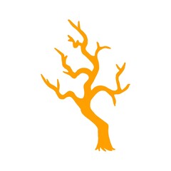 Winter Bare Tree Silhouette 冬の枯れ木シルエットイラスト	