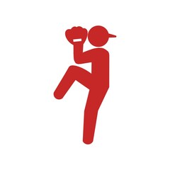 野球ピッチャーのシルエットアイコン / Baseball Pitcher Silhouette Icon