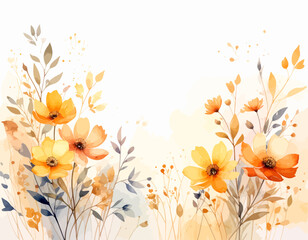 Vibrant Watercolor Wildflowers in Soft Sunlight.