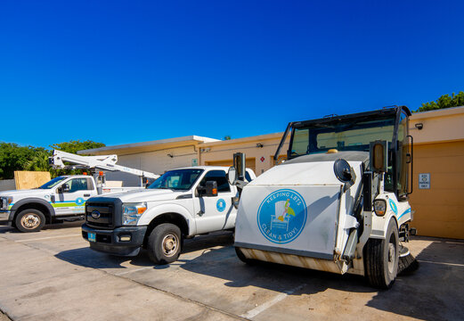 Keeping LBTS Clean and Tidy. Lauderdale By The Sea street sweeper machine