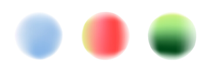 Abstract digital illustration of three colorful gradient spheres in blue red and green on a white background minimal soft and modern design concept
