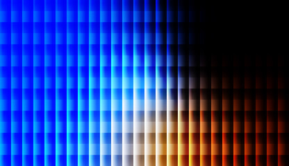Abstract Blue and Orange Square Grid Gradient Background with Glass Effect