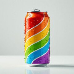 Obraz premium Vibrant Psychedelic Groove Beverage Can Mockup