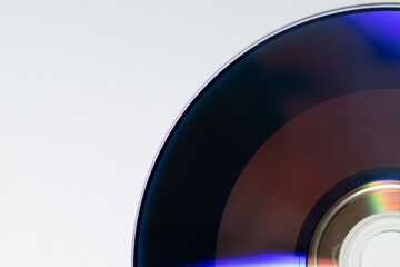 Glossy Reflection on CD Surface on White Background