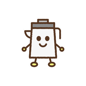 手書き風のキャラクター単品アイコンイラスト　ポット