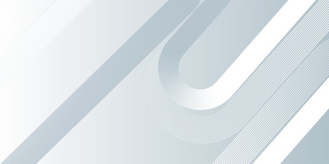 White Minimal Abstract Background. Modern shiny white diagonal rounded lines pattern. Minimal geometric.