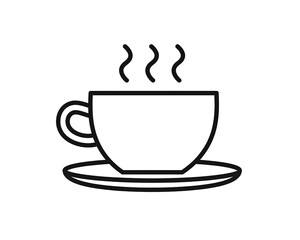 Firefly_Espresso icon. Strong coffee in espresso cup and smoke. Vector Illustration