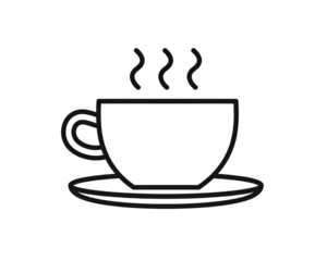 Firefly_Espresso icon. Strong coffee in espresso cup and smoke. Vector Illustration