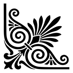 black vector illustration of frame corner and border design 