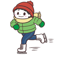 スケートする男の子のイラスト