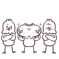 八方美人な白い鳥のイラスト