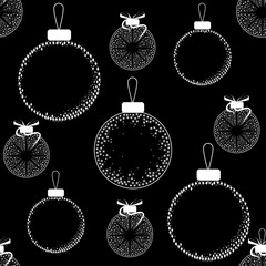 Christmas balls ornament seamless holiday pattern vector illustration 