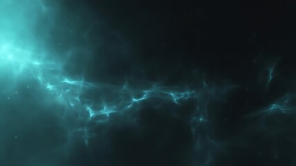 Fototapeta premium Deep Space Nebula Cloud with Bright Cyan Glow and Stars
