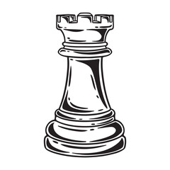 Black and white vector illustration of a chess king on a white background
