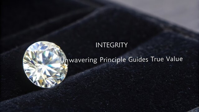 A single, flawlessly cut diamond with brilliant facets reflecting light on a dark velvet surface