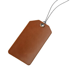Brown blank price tag isolated on white background