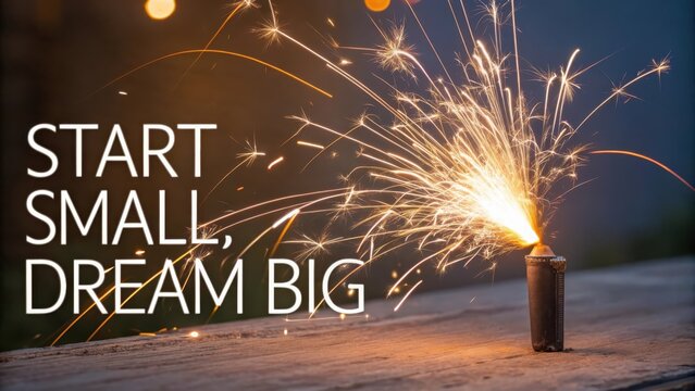 A single sparkler ignites, creating a vibrant burst of light and energy during a festive celebration. - Powered by Adobe