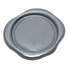 Grey blank wax seal isolated on white background