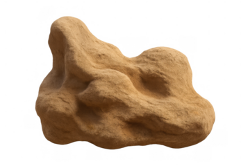 Natural sandstone rock formation creating an organic shape, isolated on transparent background, geology and earth texture