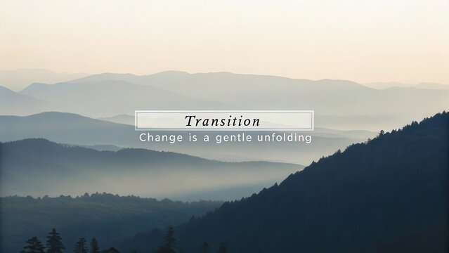 Transition and Change in a Misty Mountain Landscape: A Gentle Unfolding