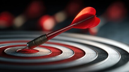 Obraz premium set goals for work. dart aiming at the target center business. goal, aiming marketing target metaphor, Succeed dart board, defines objectives, success investment ideas, winner, Generate by AI